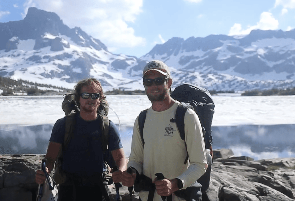 Henry and Townsend hiking at 1000 Island Lake