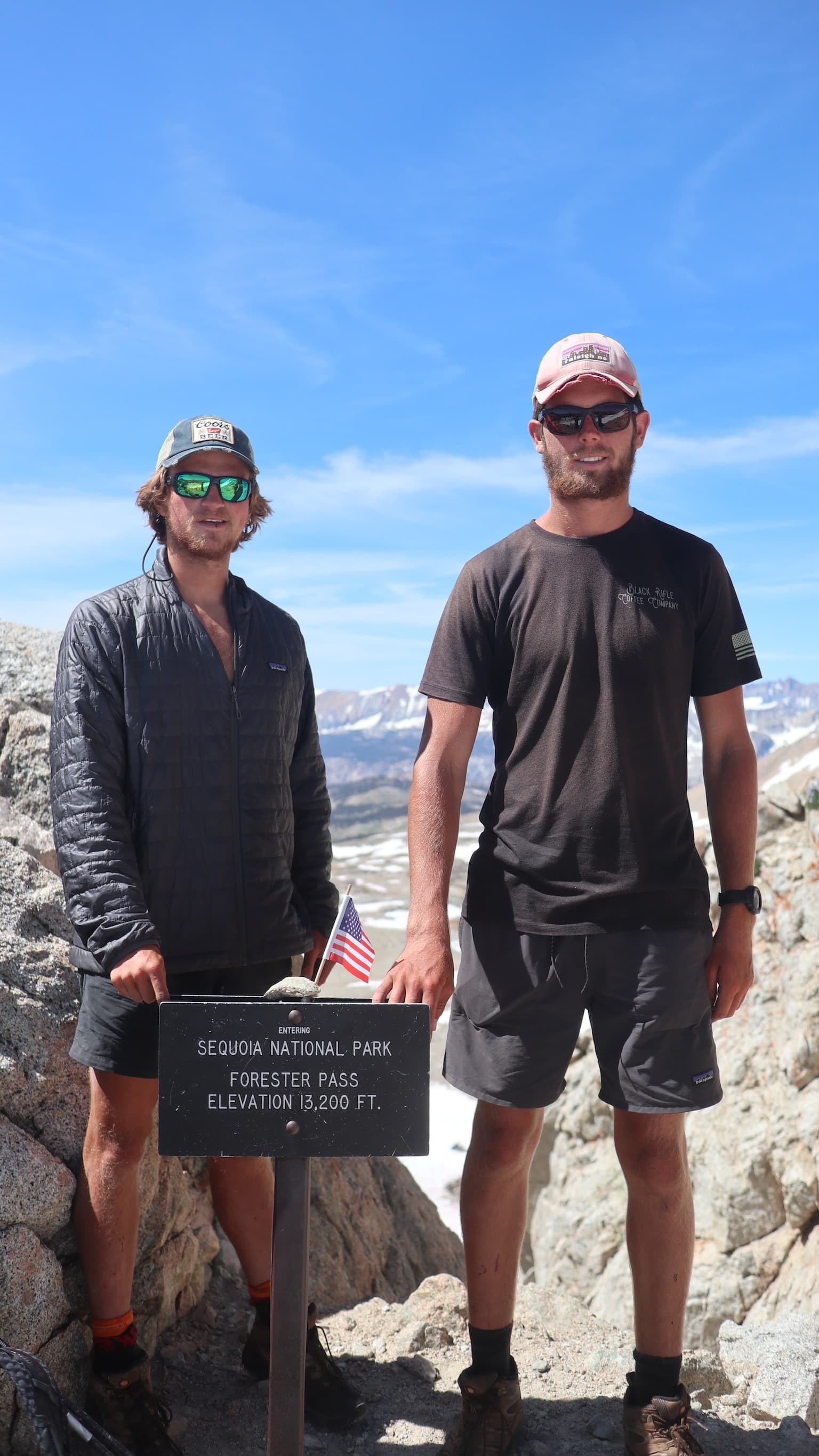 Henry and Townsend at Forrester Pass, 13,200 ft elevation